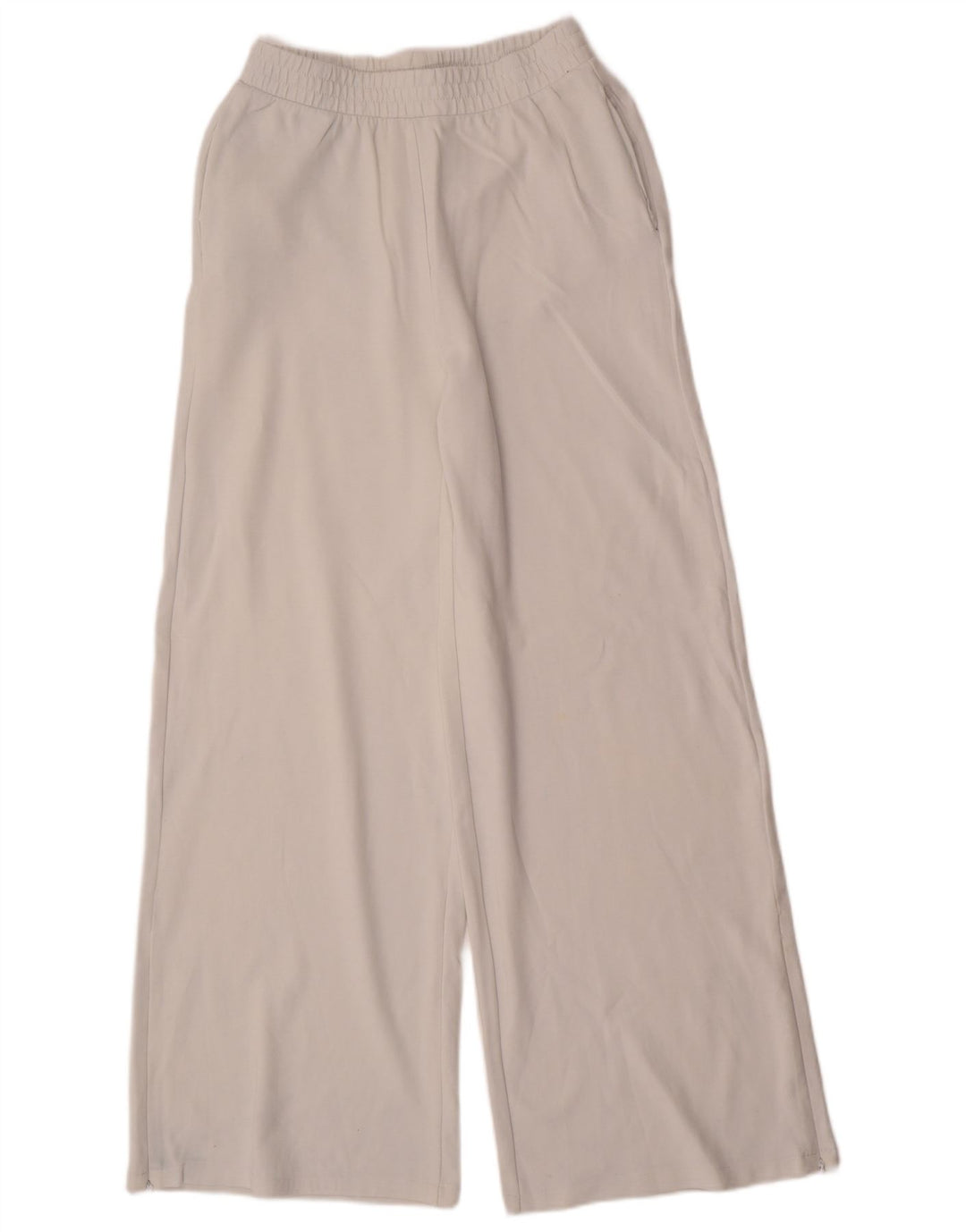 Calça de treino feminina Zara UK 12 algodão branco médio