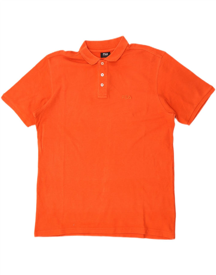 Camisa polo masculina Fila XL laranja algodão