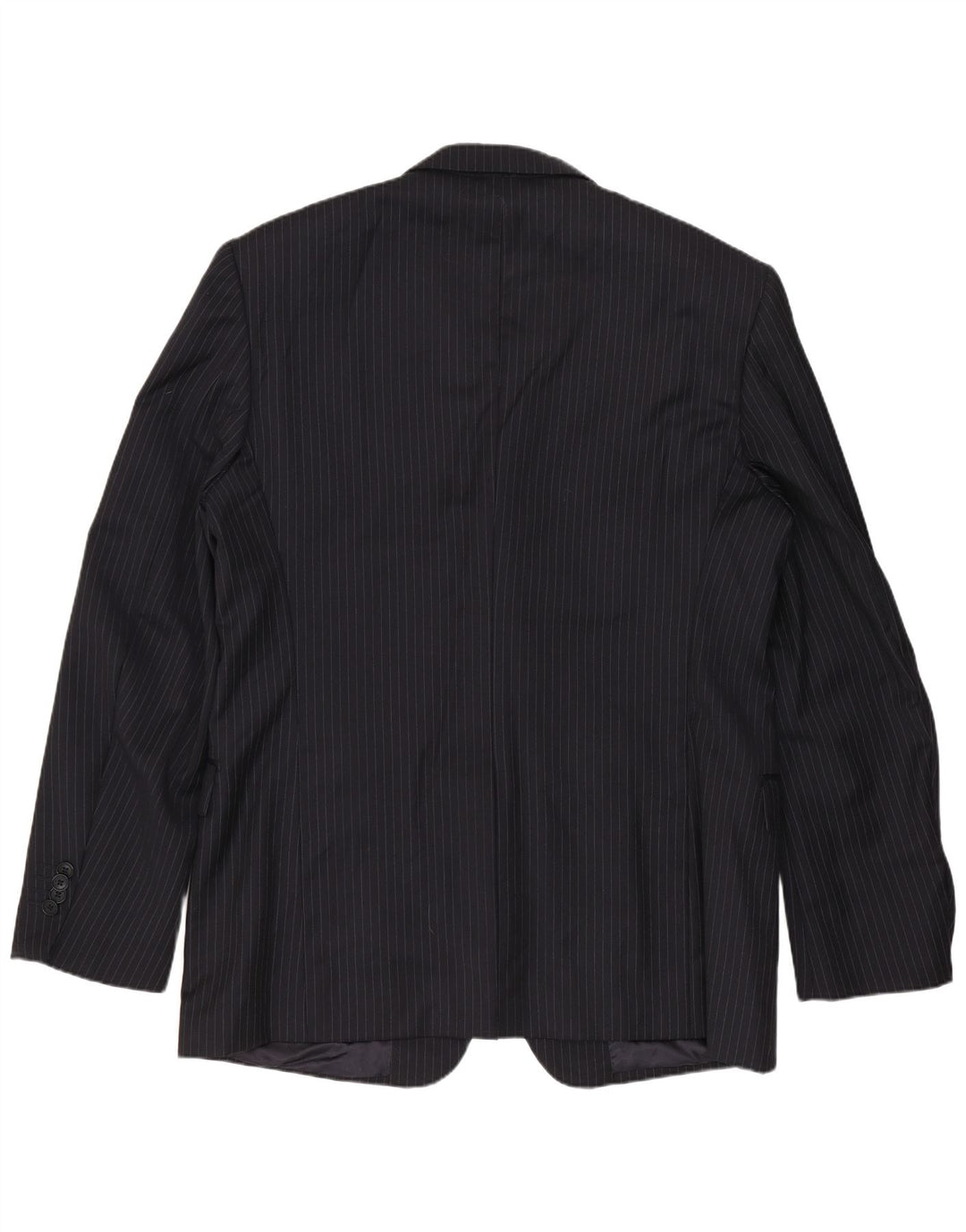 Jaqueta blazer masculina Ferre com 3 botões IT 54 2XL azul marinho listrado lã virgem