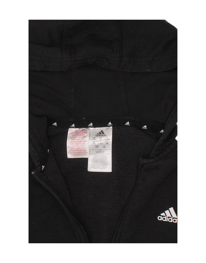 Suéter adidas masculino com capuz e zíper 9-10 anos algodão preto
