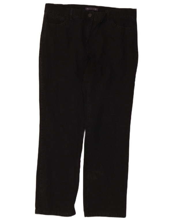 Calça feminina reta casual Marks & Spencer UK 16 grande W34 L27 preta