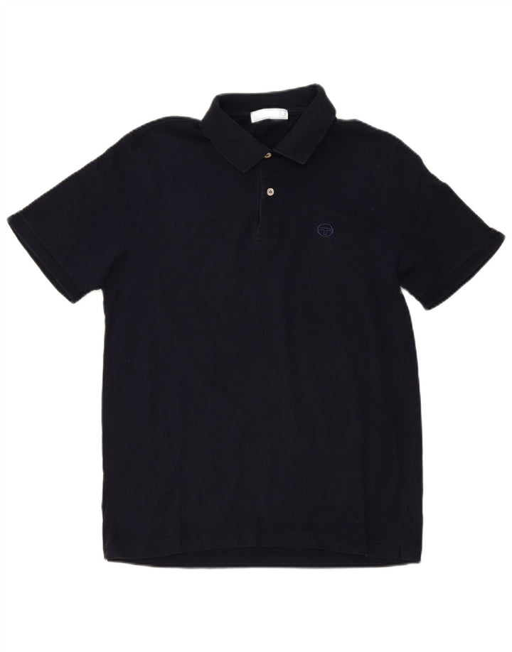 Camisa polo masculina Sergio Tacchini IT 50 algodão azul marinho médio
