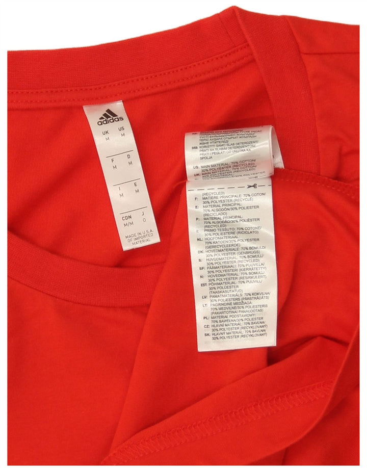 Adidas Mens Graphic T-Shirt Top Médio Algodão Vermelho