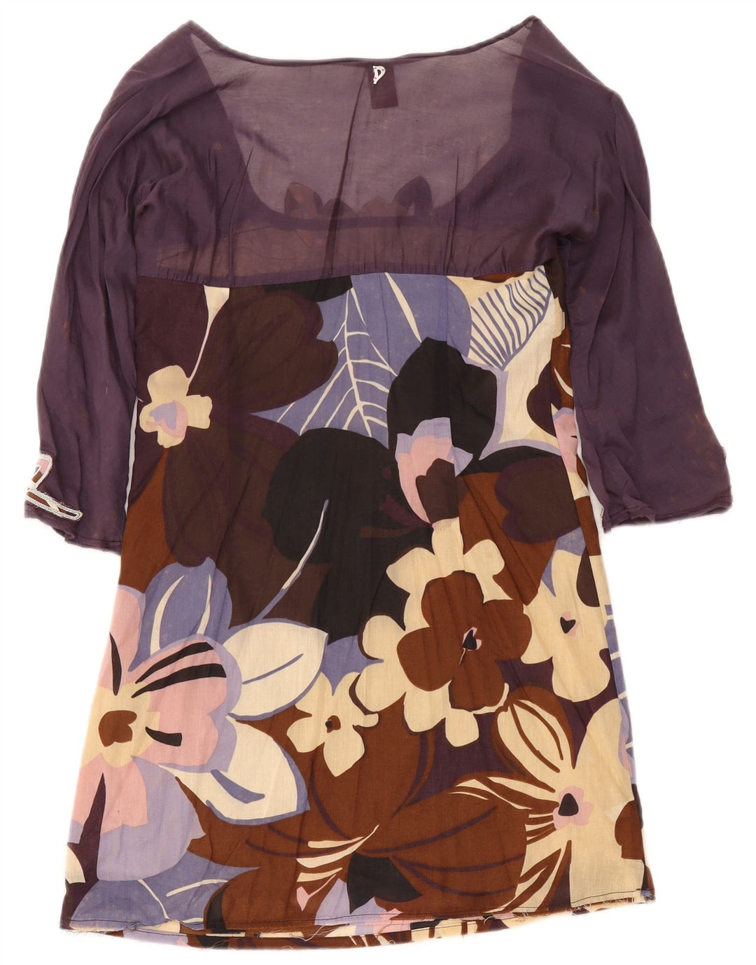 Vestido feminino Dondup manga 3/4 IT 44 médio floral multicolorido