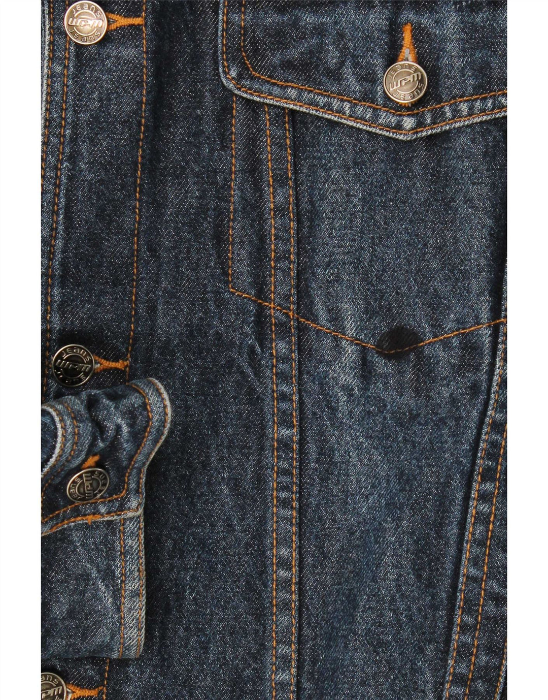 Jaqueta jeans masculina WPM UK 42 XL algodão azul