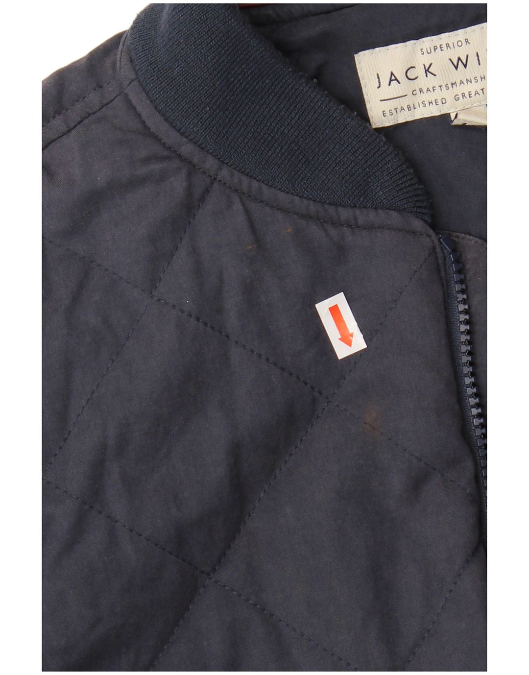 Jaqueta bomber masculina JACK WILLS Reino Unido 36 algodão azul marinho pequeno