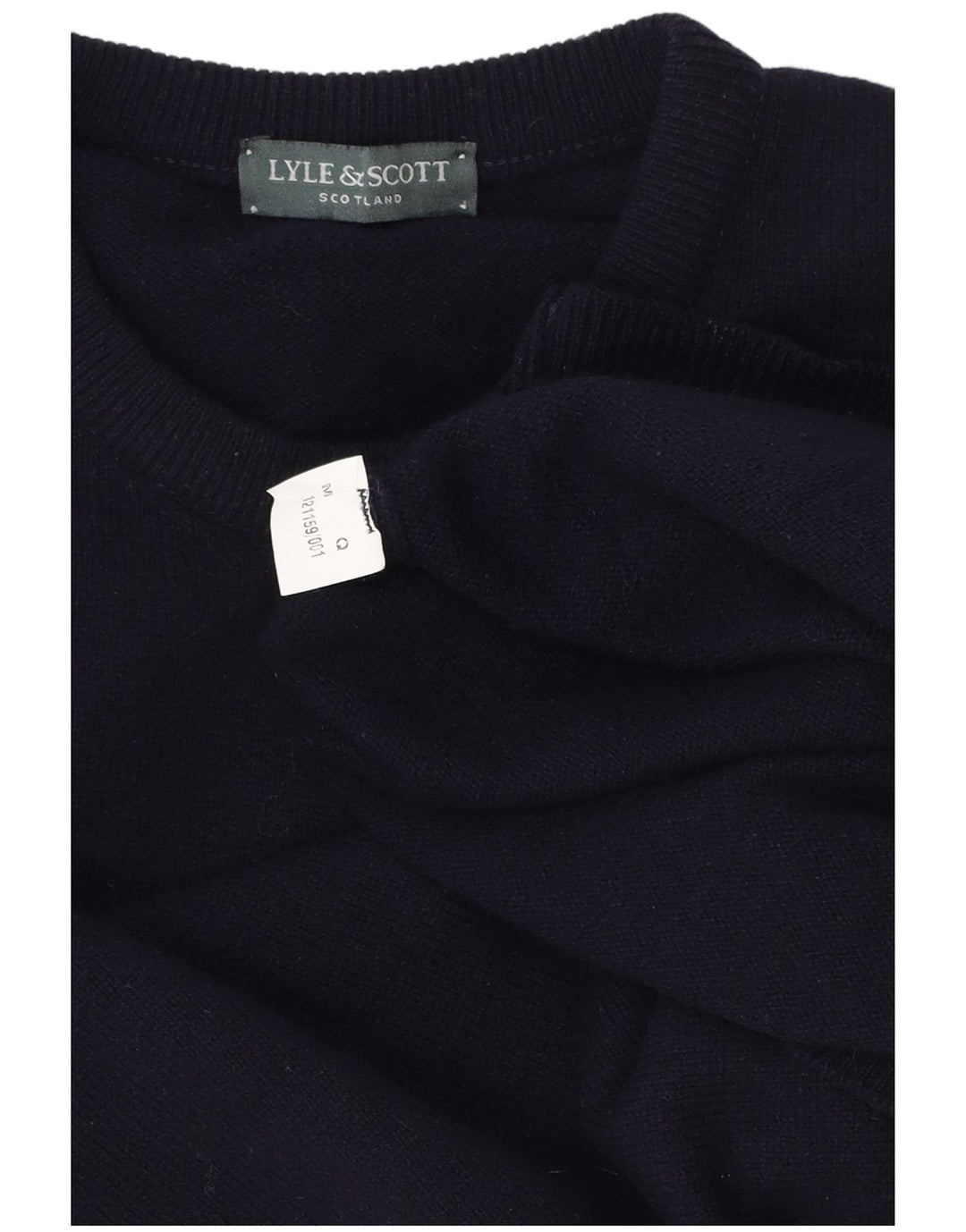 Suéter masculino Lyle & Scott com gola redonda, azul marinho médio