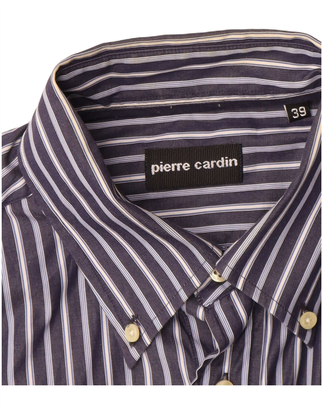 Camisa masculina PIERRE CARDIN tamanho 39 algodão listrado azul médio