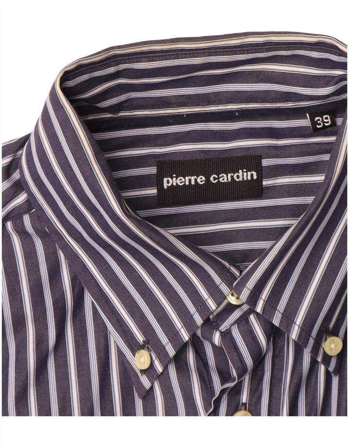 Camisa masculina PIERRE CARDIN tamanho 39 algodão listrado azul médio