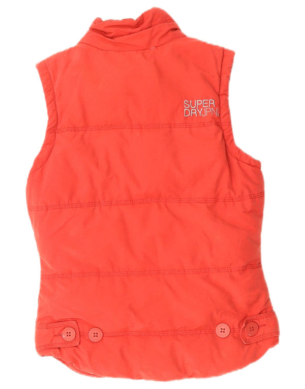 Superdry Womens Academy Gilet acolchoado Gilet UK 10 pequeno algodão vermelho