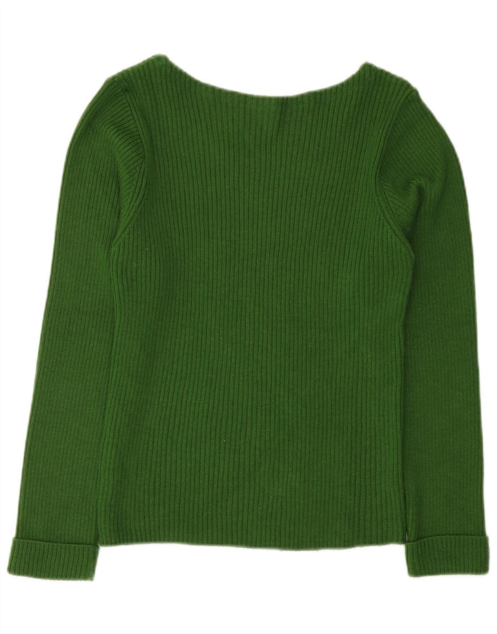 Suéter feminino Guess com gola canoa Reino Unido 8 pequeno verde