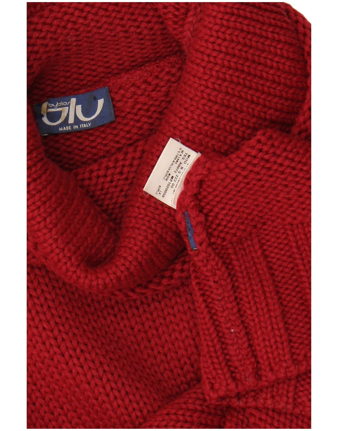 Suéter feminino BYBLOS com gola redonda Reino Unido 12 lã média cor de vinho