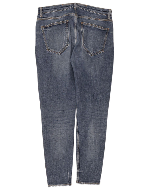 Zara Mens Jeans Slim Distressed EU 46 XL W36 L31 Azul Algodão
