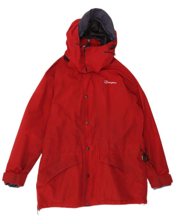 Jaqueta de chuva masculina Berghaus Gore-Tex com capuz Reino Unido 38 Médio Borgonha Nylon