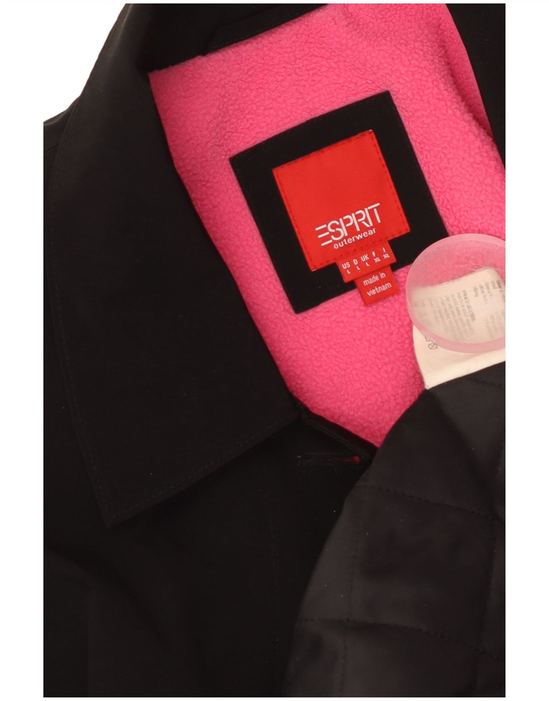 Sobretudo feminino grande ESPRIT Reino Unido 16 grande poliéster preto