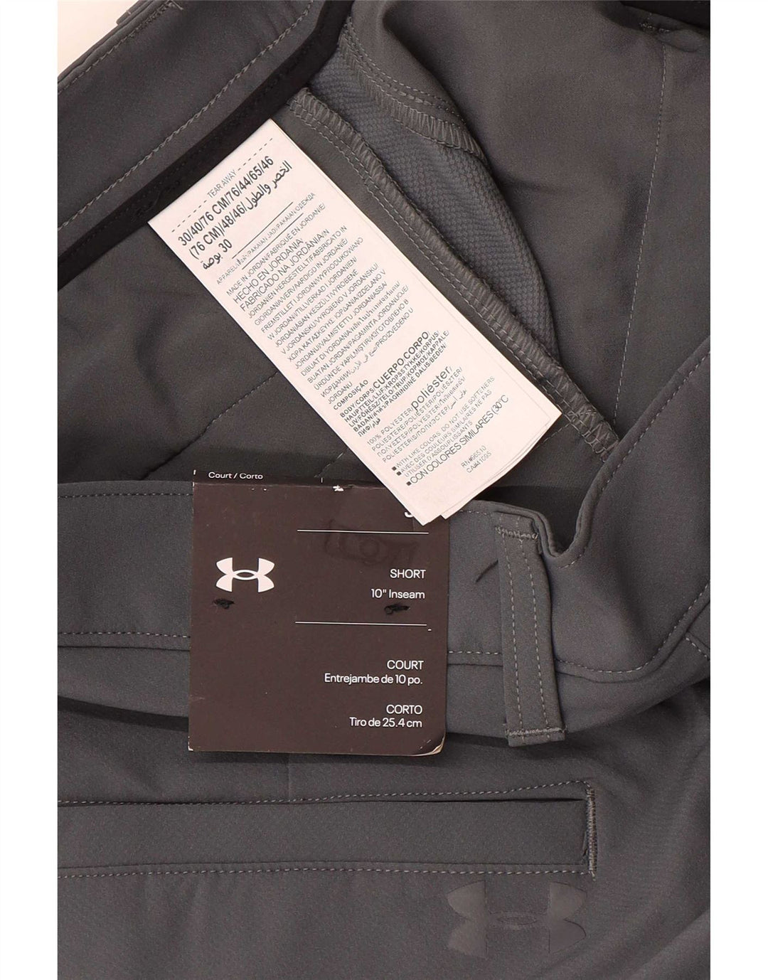 Under Armour Mens Chino Shorts W30 Poliéster Cinza Médio