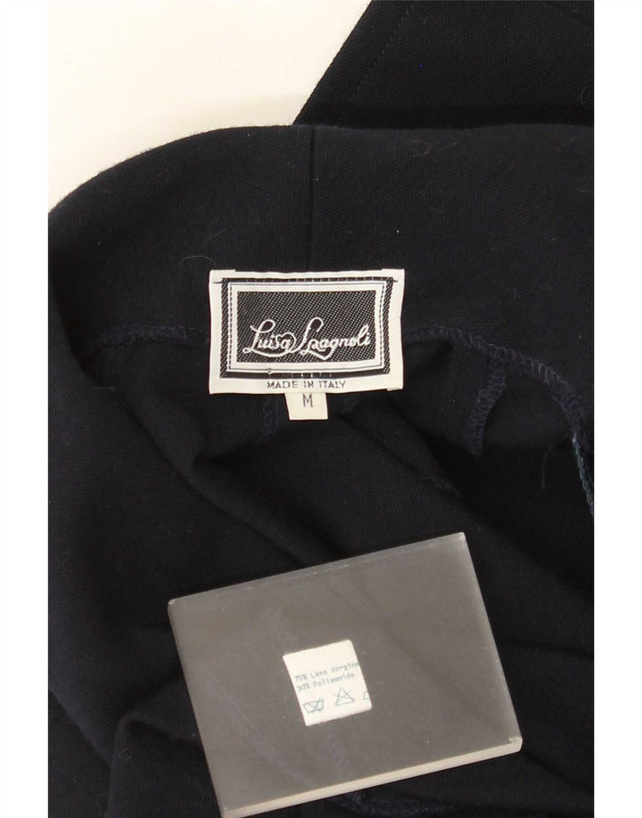 Jaqueta blazer aberta grande Luisa Spagnoli feminina Reino Unido 14 médio azul marinho