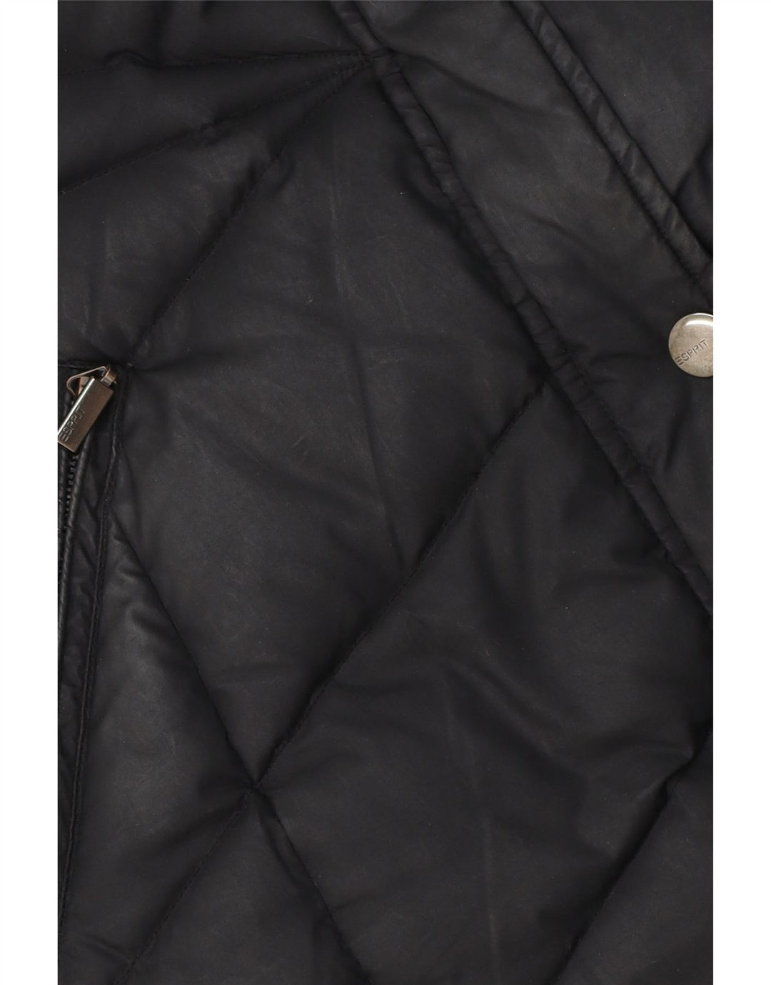 Jaqueta acolchoada feminina Esprit UK 16 grande poliéster preto