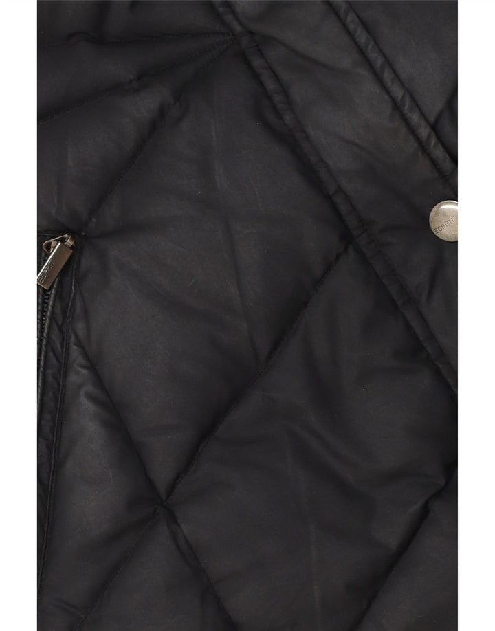 Jaqueta acolchoada feminina Esprit UK 16 grande poliéster preto