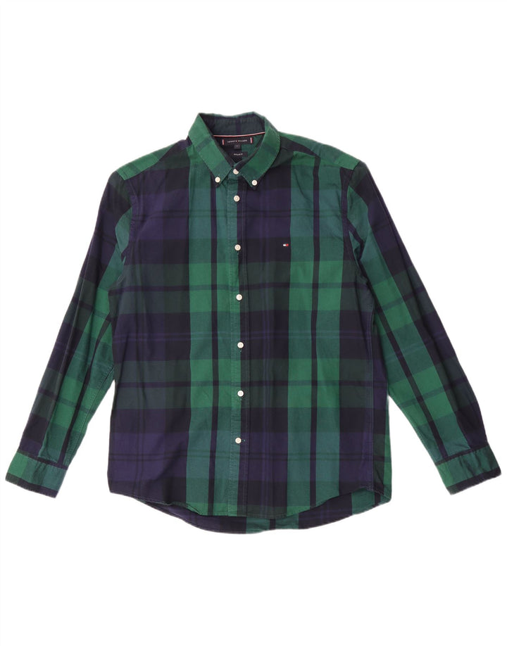 Camisa Tommy Hilfiger Masculina Regular Fit Grande Xadrez Verde