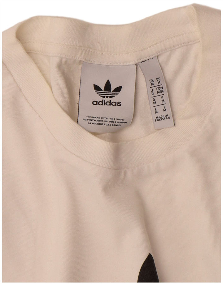 Adidas Mens Graphic T-Shirt Top Médio Algodão Branco