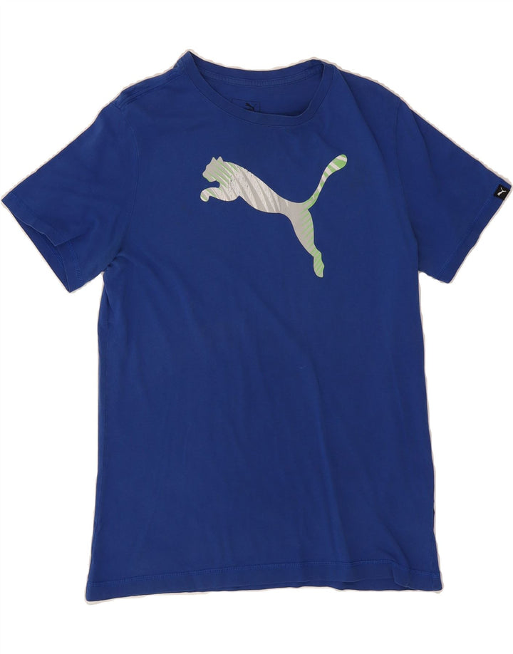 PUMA Boys Graphic T-Shirt Top 15-16 Years Blue Cotton Sports Vintage Puma and Second-Hand Puma from Messina Hembry 