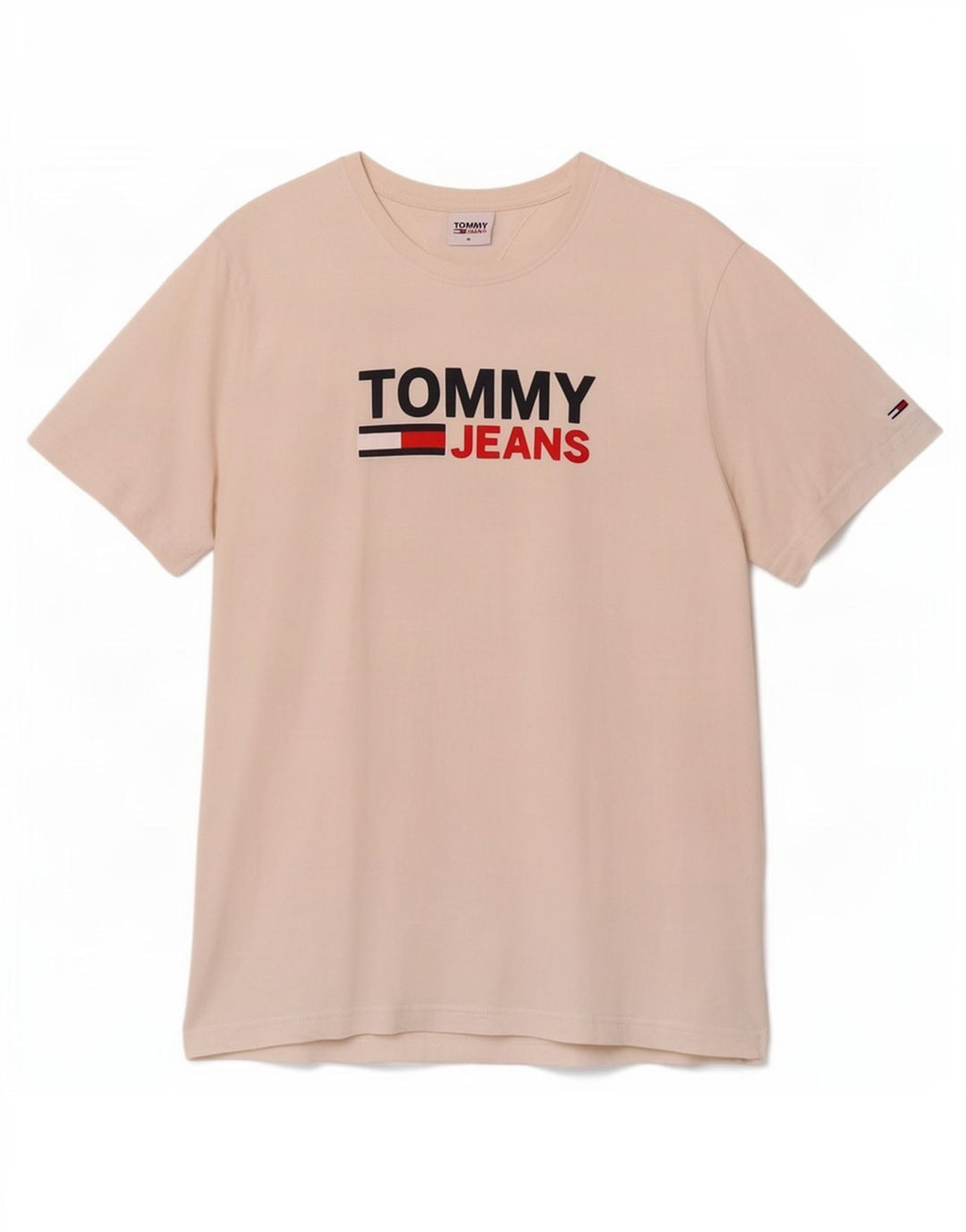 Tommy Hilfiger Camiseta masculina gráfica Top médio algodão branco