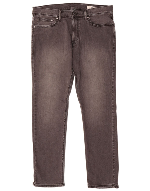Marks & Spencer Mens Slim Jeans W34 L31 Algodão Cinza