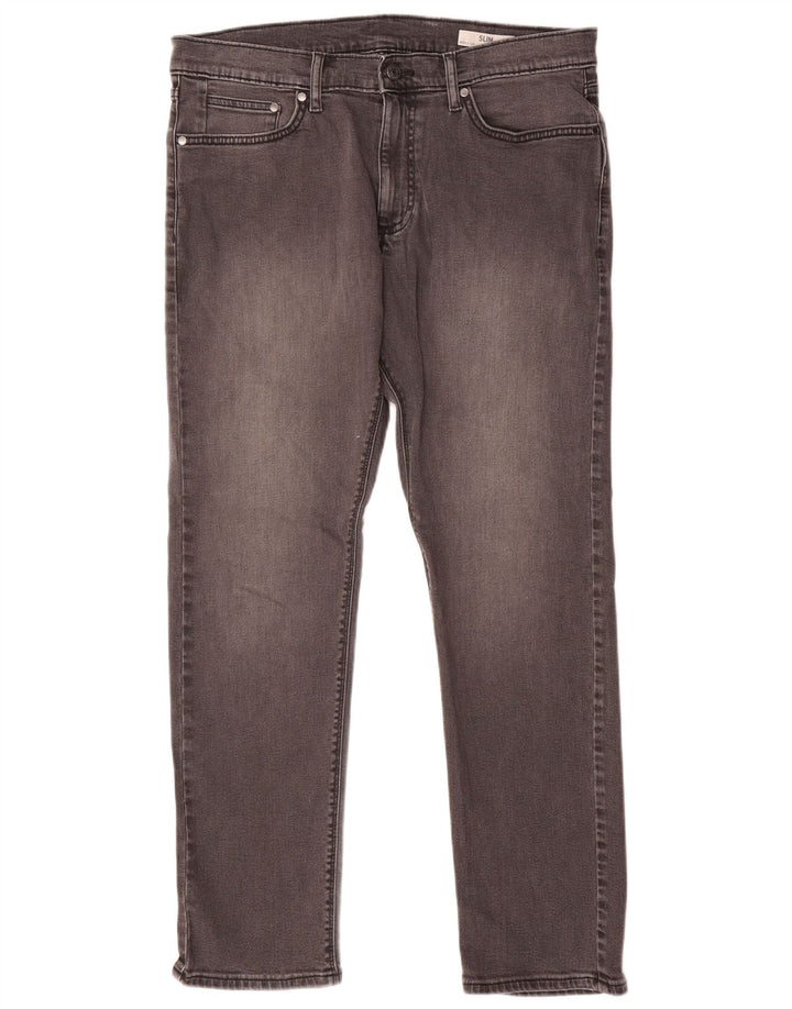 Marks & Spencer Mens Slim Jeans W34 L31 Algodão Cinza