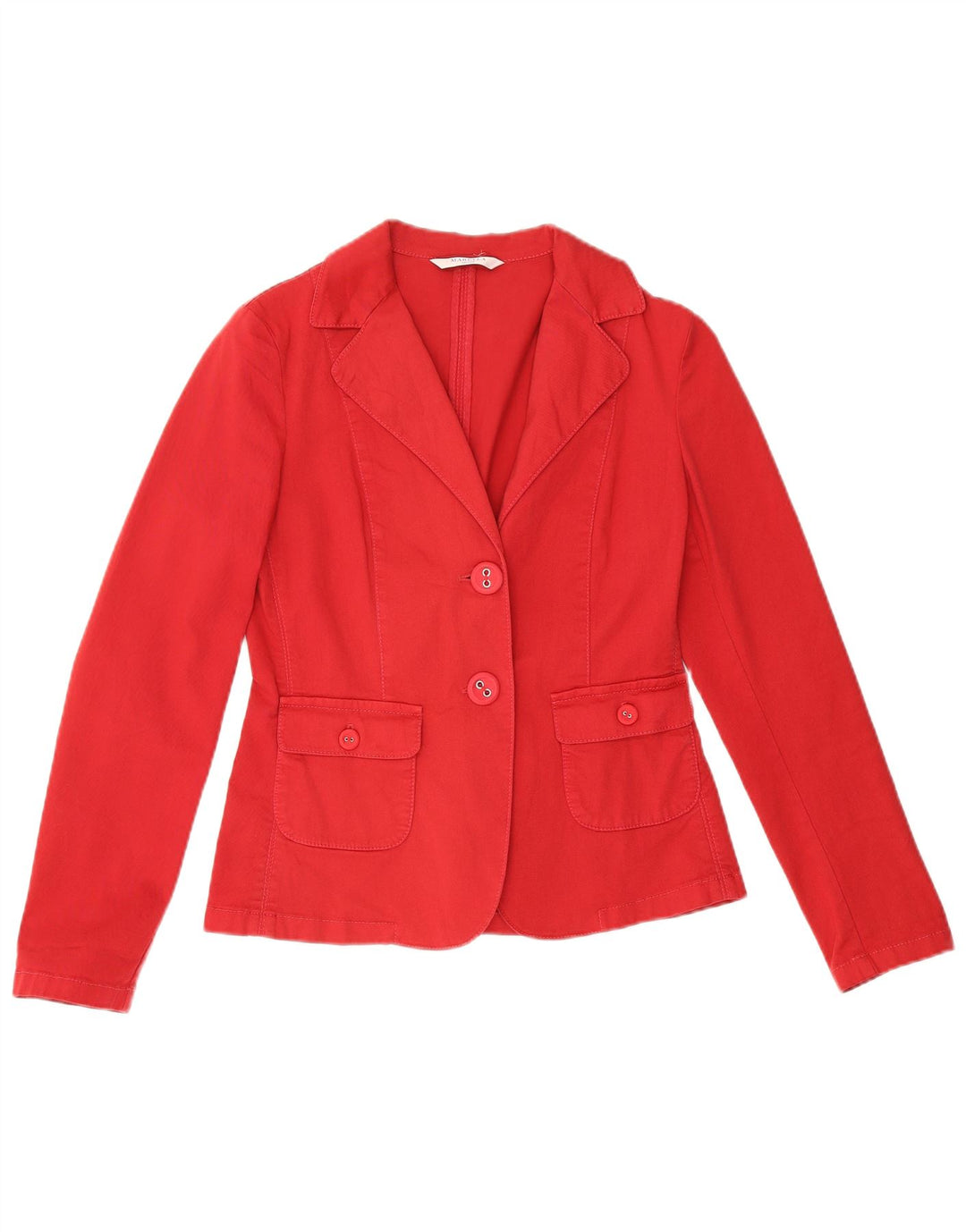 Jaqueta blazer feminina Marella com 2 botões Reino Unido 10 pequeno algodão vermelho