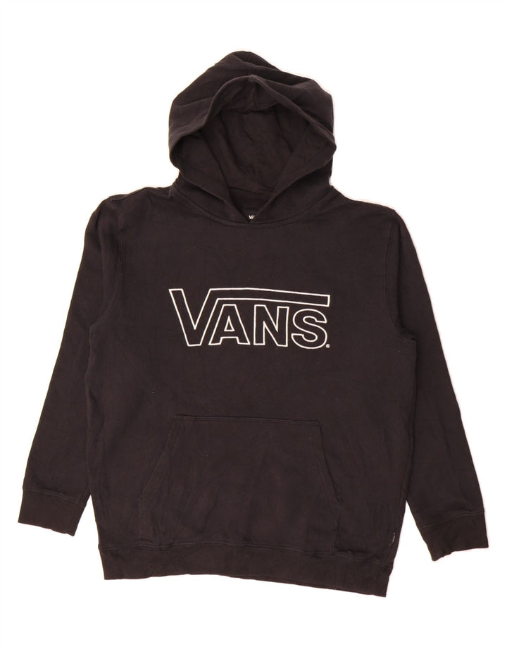 VANS Womens Graphic Hoodie Jumper UK 18 XL Black Vintage Vans and Second-Hand Vans from Messina Hembry 