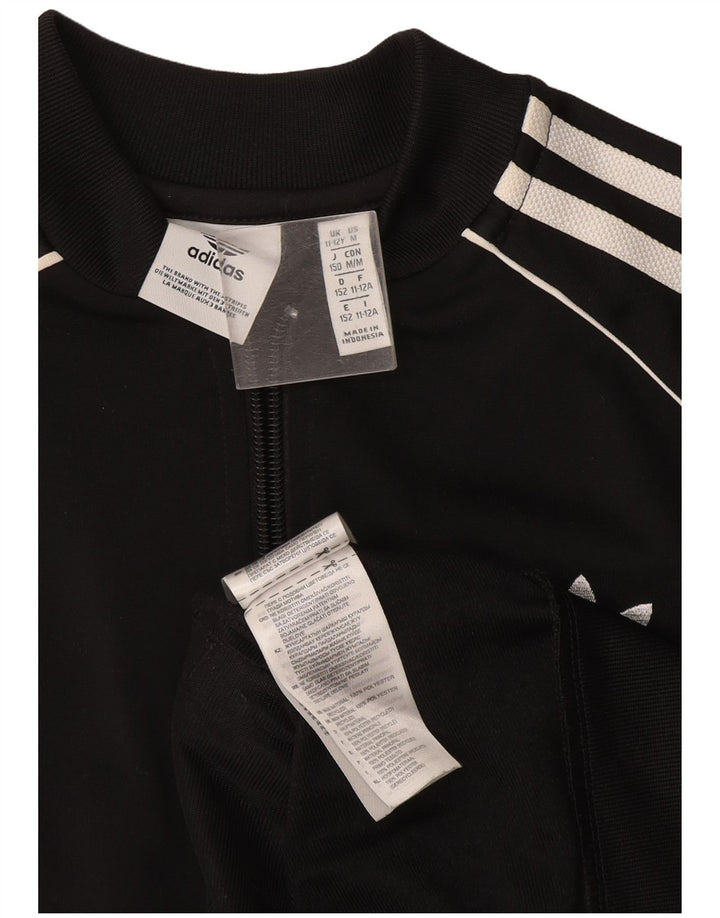 Casaco de treino Adidas para meninas 11-12 anos preto poliéster