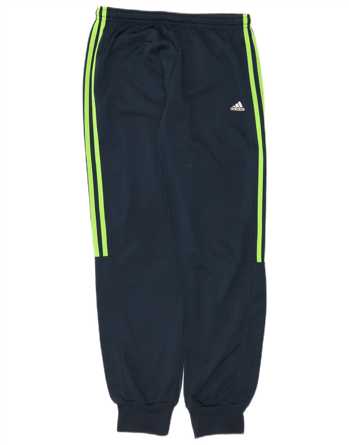 Adidas Mens Treino Calças Joggers UK 38/40 Médio Azul Marinho Poliéster