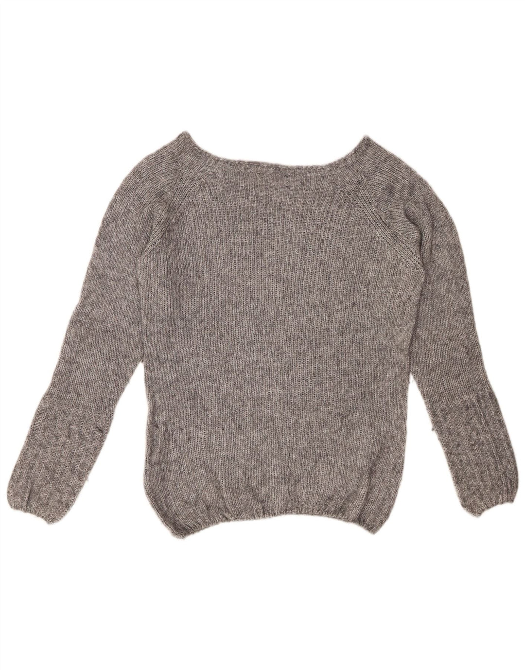 FRED PERRY Suéter feminino com gola canoa Reino Unido 14 cinza médio manchado