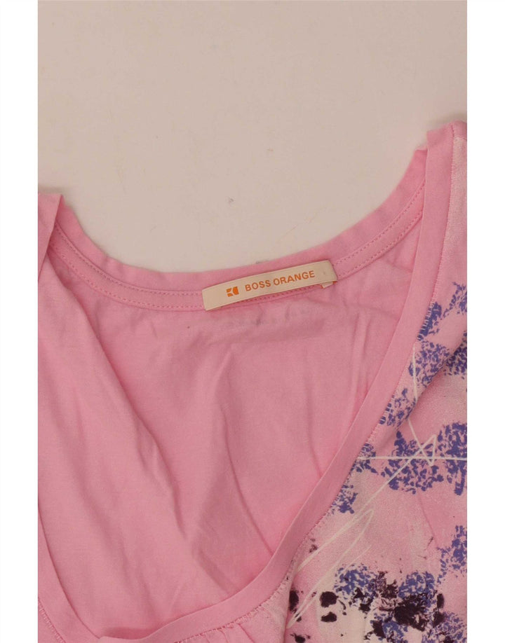Colete feminino Hugo Boss UK 12 médio rosa floral