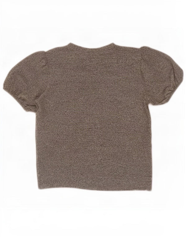Blusa feminina Zara UK 12 cinza médio manchado