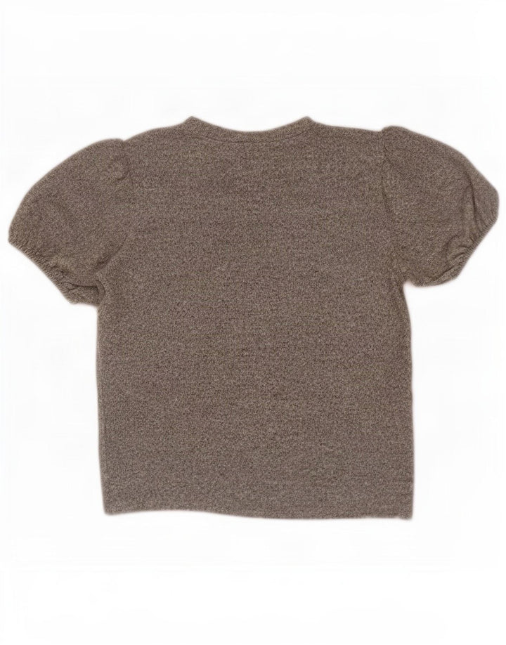 Blusa feminina Zara UK 12 cinza médio manchado