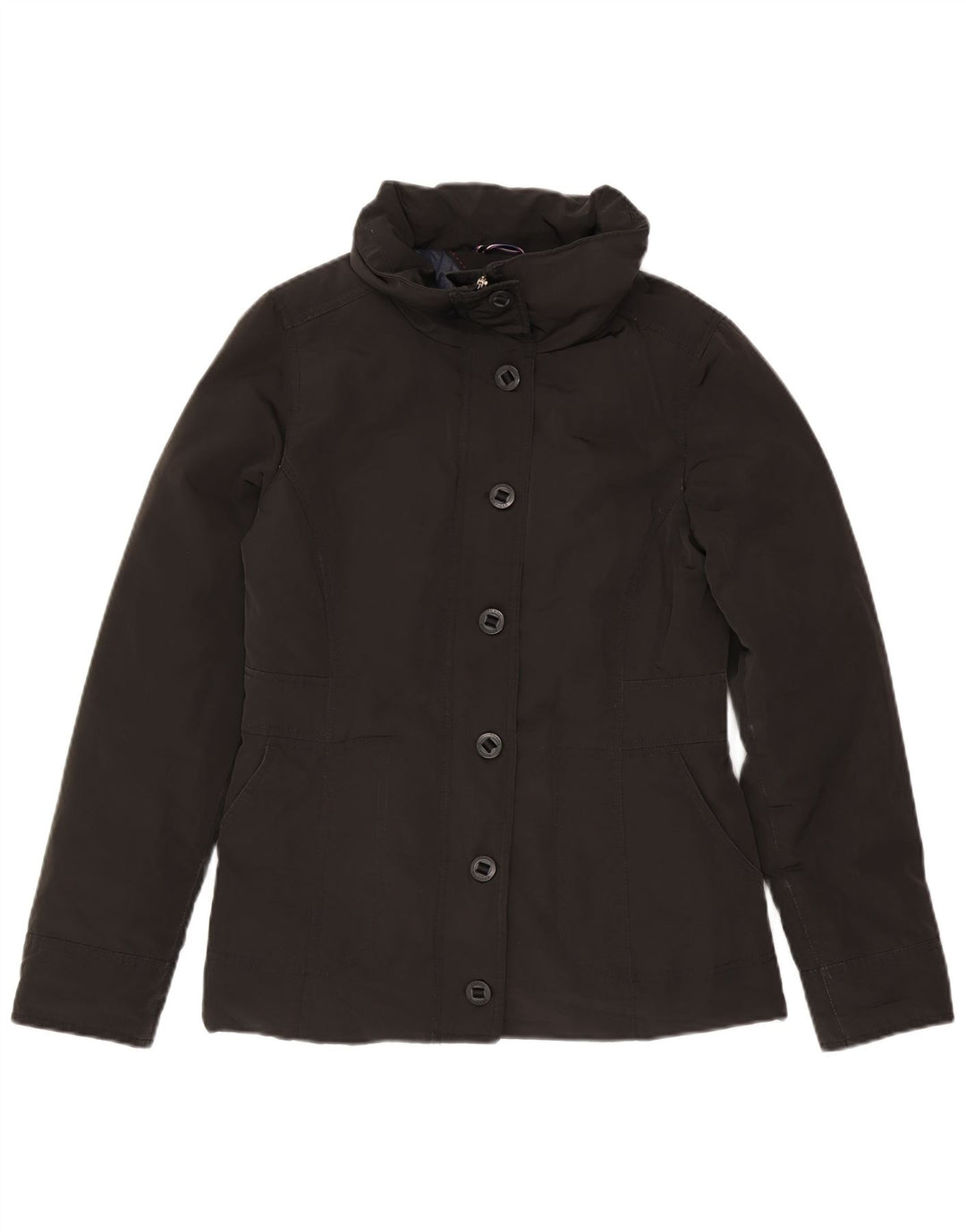 Jaqueta acolchoada feminina Tommy Hilfiger UK 14 poliéster preto médio