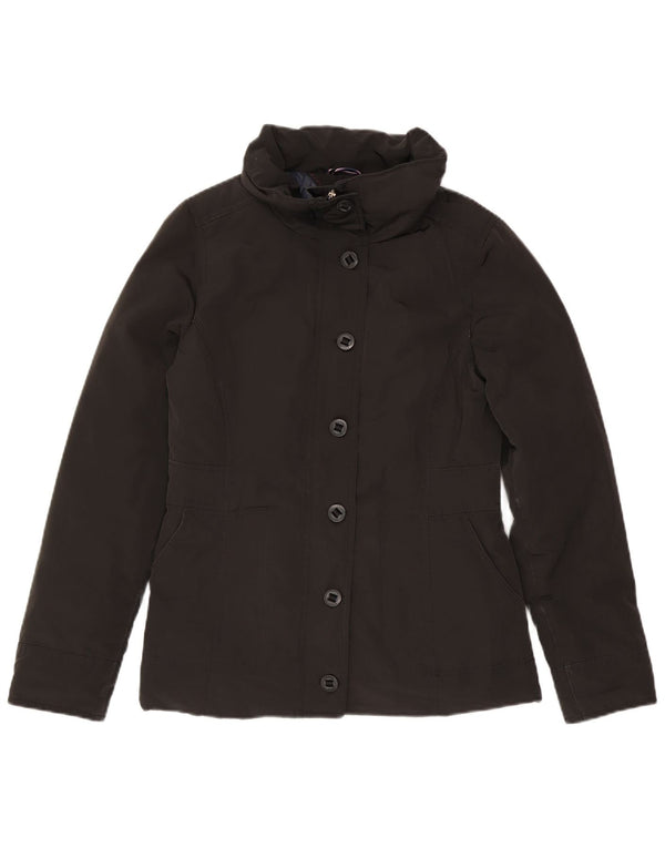 Jaqueta acolchoada feminina Tommy Hilfiger UK 14 poliéster preto médio