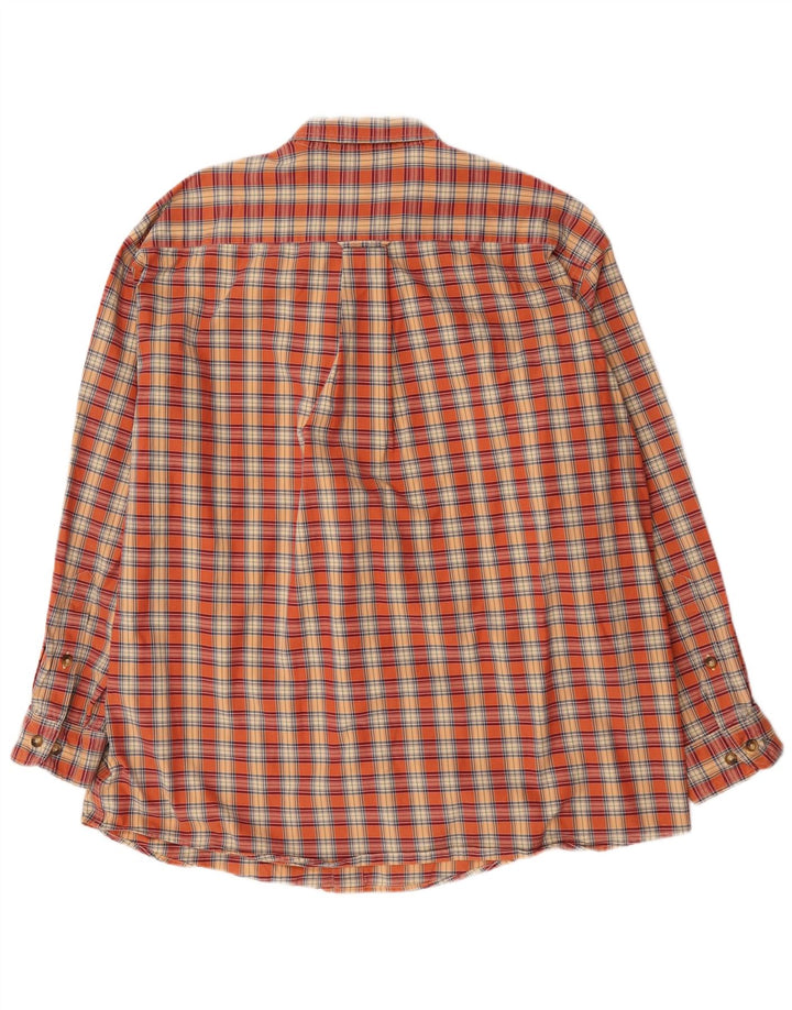 Camisa masculina de flanela Orvis XL algodão xadrez vermelho