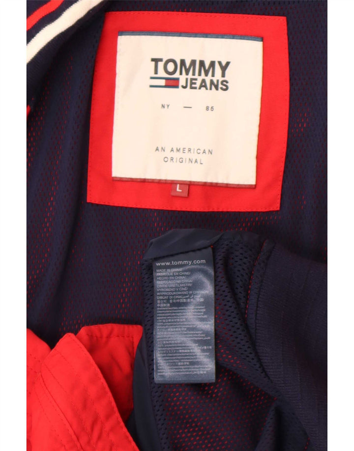 Jaqueta bomber masculina Tommy Hilfiger Reino Unido 40 grande vermelho colorblock poliamida