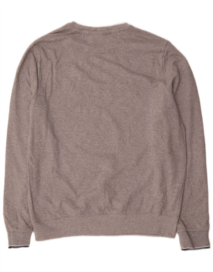 Fila moletom gráfico masculino jumper grande cinza poliéster