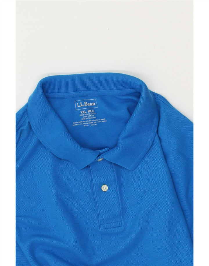 L.L.BEAN Mens Polo Shirt 2XL Blue Cotton Vintage L.L.Bean and Second-Hand L.L.Bean from Messina Hembry 