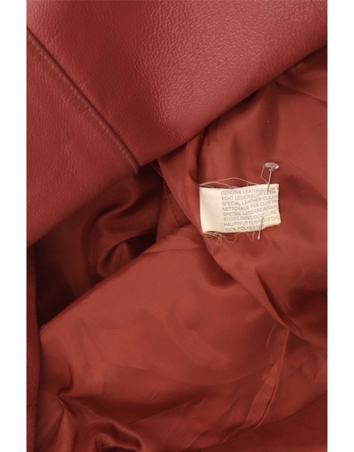 Jaqueta de couro feminina vintage UK 16 grande rosa