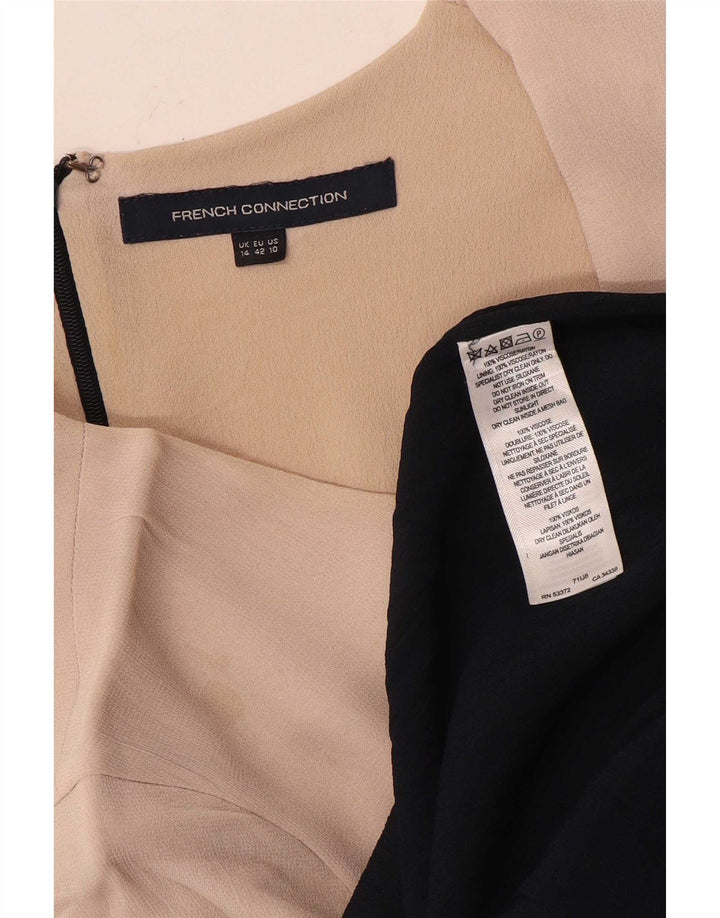 Vestido feminino French Connection Shift UK 14 grande bloco colorido azul marinho