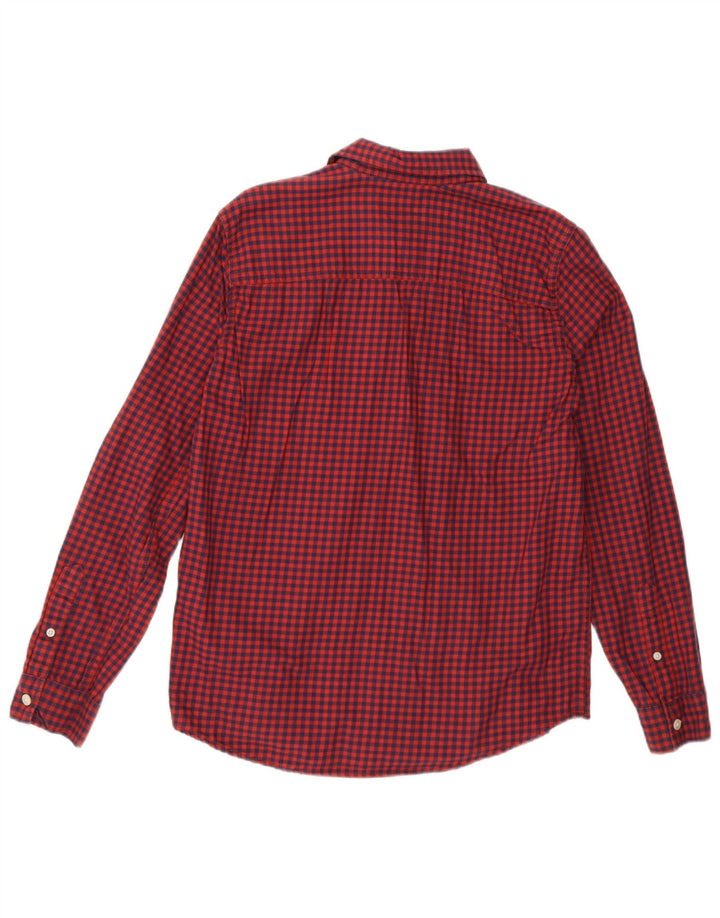 Camisa masculina Abercrombie & Fitch 15-16 anos algodão guingão vermelho