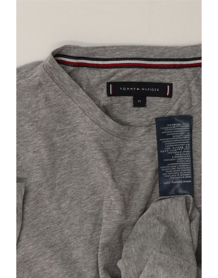 Camiseta masculina Tommy Hilfiger Top cinza médio algodão manchado