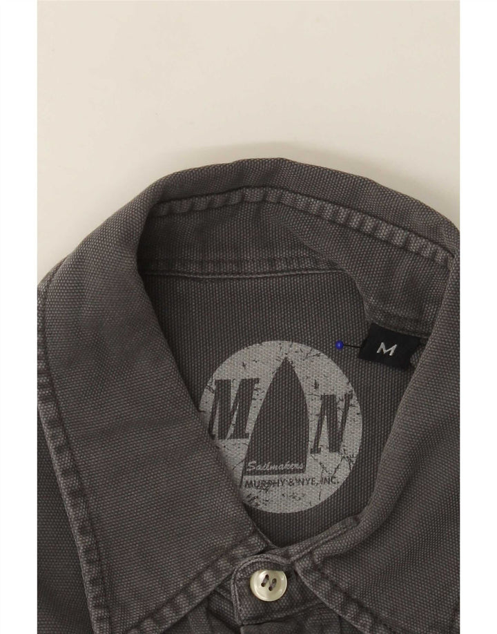 Murphy & Nye Camisa masculina de algodão cinza médio
