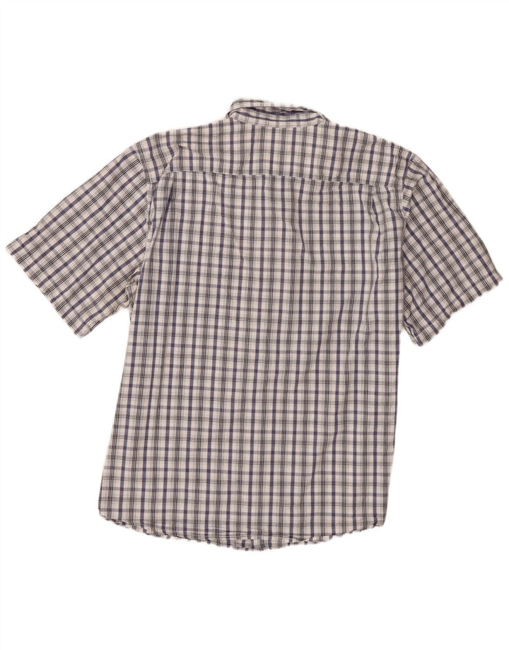 Camisa Wrangler masculina de manga curta XL branco xadrez algodão