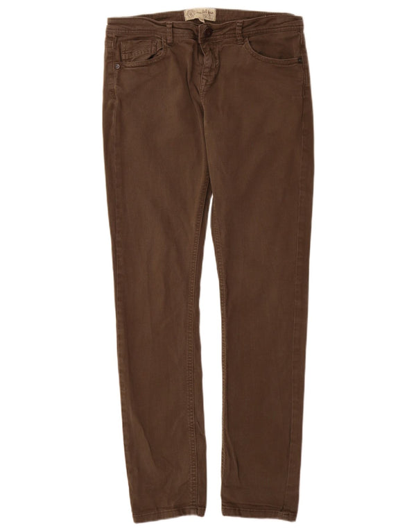 Fat Face Womens Slim Jeans Reino Unido 12 Médio W28 L30 Algodão Cáqui
